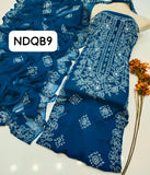 Stuff Original Soft bamber Chiffon Gala Jall Sheddu Chikenkari Embroidery Shirt And 4 Sided Border Embroidery Dupatta 2PC Dress