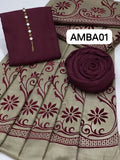 Stuff Wool Plain Shirt And Trouser With Heavy Velvet 72/2 Shawl 3PC Dress