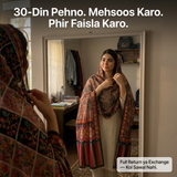 Charkha Pure Lawn Digital Print Chaddar - 30-day guarantee mirror moment