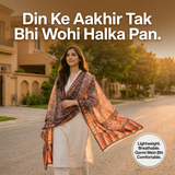 Charkha Pure Lawn Digital Print Chaddar - golden hour end of day comfort