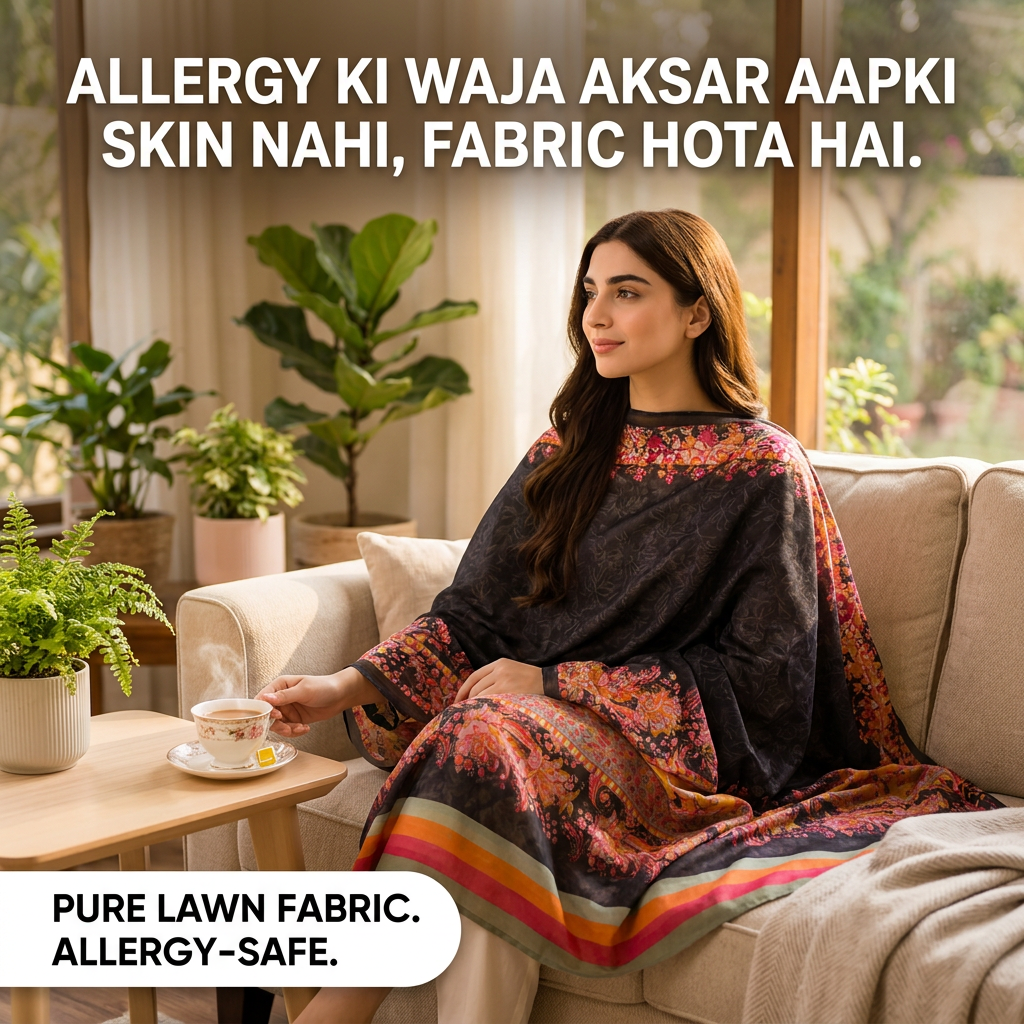 Charkha Pure Lawn Digital Print Chaddar CFA03 - living room, allergy reframe