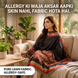 Charkha Pure Lawn Digital Print Chaddar CFA03 - living room, allergy reframe