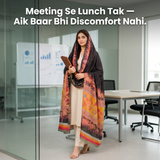Charkha Pure Lawn Digital Print Chaddar CFA03 - corporate office all-day comfort