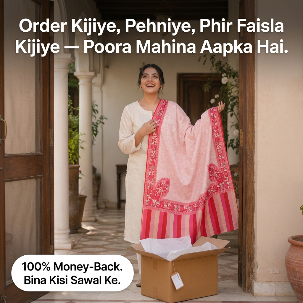 Charkha Pure Lawn Digital Print Chaddar CFA04 - doorstep unboxing, 30-day guarantee
