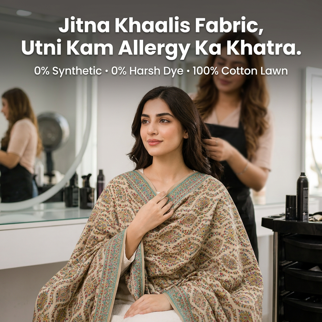 Charkha Pure Lawn Digital Print Chaddar CFA05 - salon, khaalis fabric less allergy