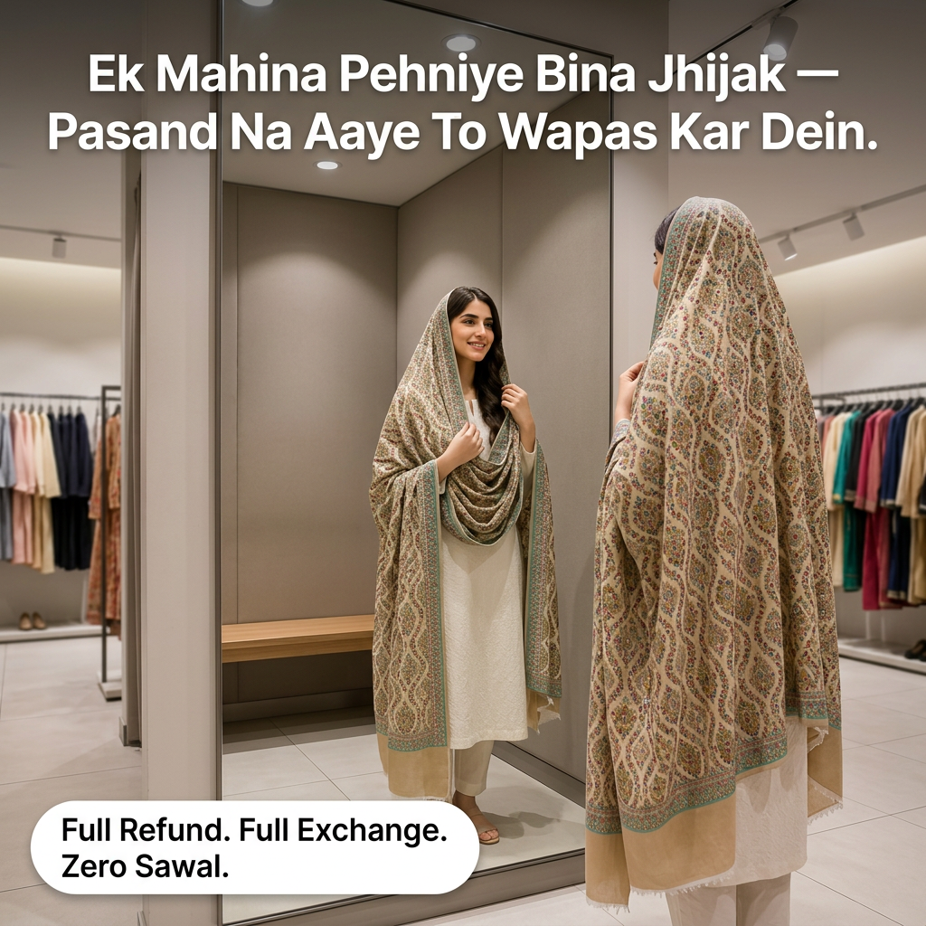 Charkha Pure Lawn Digital Print Chaddar CFA05 - mall trial room, 30-day guarantee